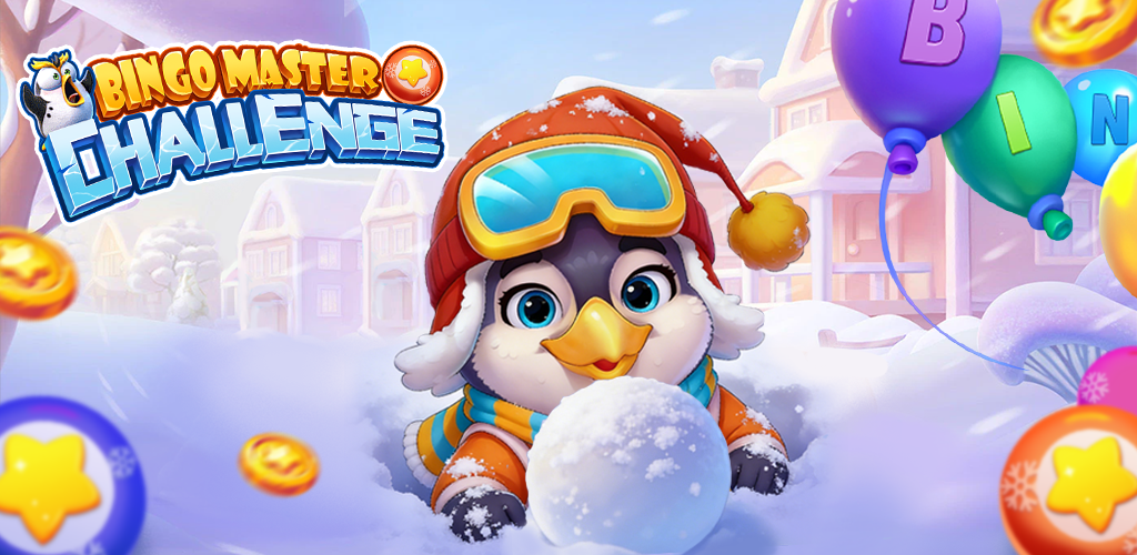 Bingo Master Challenge penguin in a snowy village